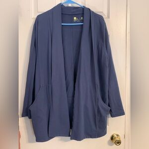 Xersion Blue Open Front Cardigan XXL